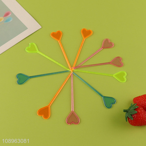 Online Wholesale Multicolor Plastic Fruit Picks Heart Corktail Appetizer Picks