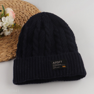 Wholesale Unisex Winter Warm Knitted Beanie Cap Trendy Knit Beanie Hat