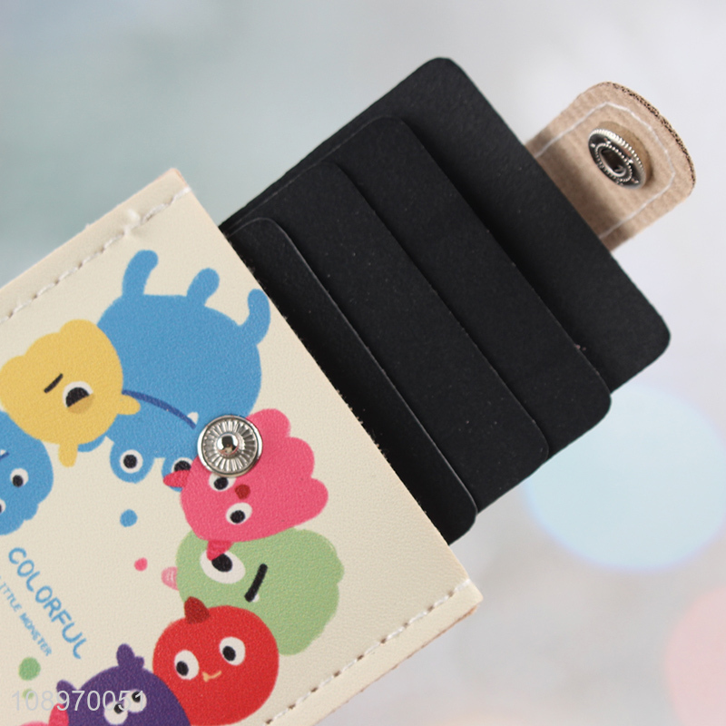 Hot Sale Cartoon PU Leather Credit Card Holder Pull-Out Card Organizer