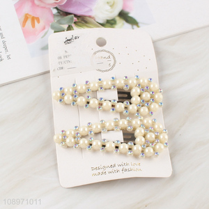 Hot Sale Large Pearl Hair Clips Snap Haipins French Hair Accessories