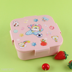 Hot Selling Cartoon Printed Plastic Bento Lunch Box for Kids