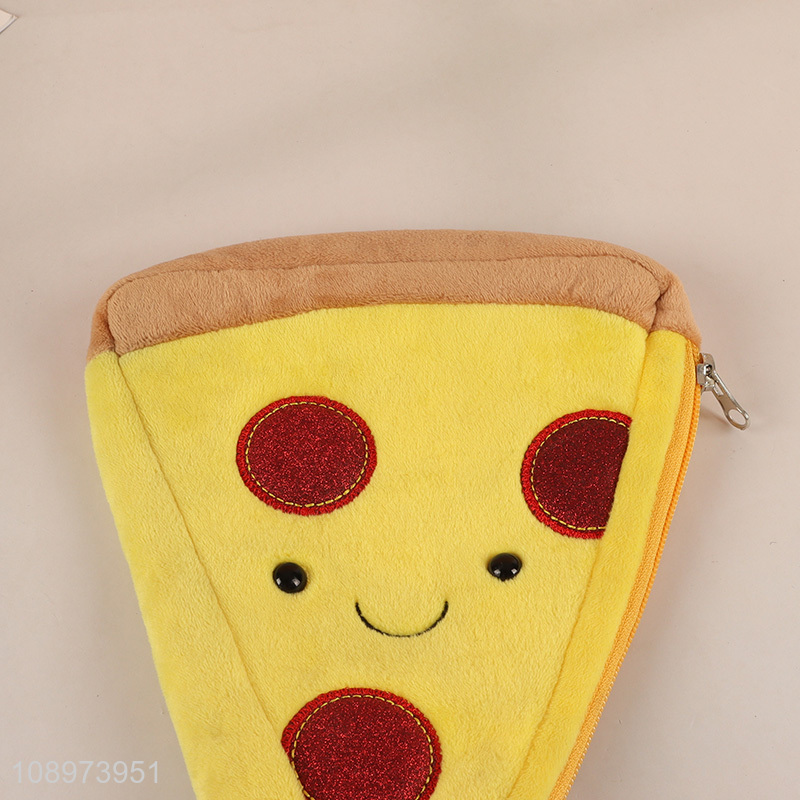 Yiwu market cartoon pizza shape stationery pencil bag for students