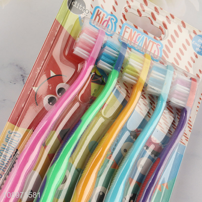 China wholesale 5pcs multicolor kids toothbrush set for oral care