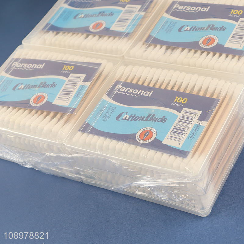 Hot products disposable personal care wooden stick cotton swab