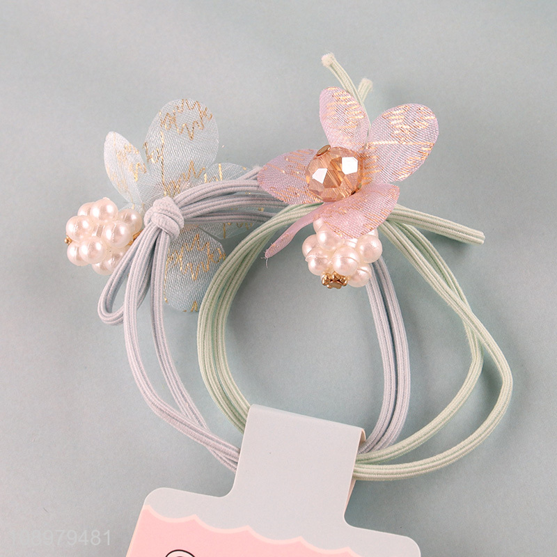 Hot sale butterfly hair scrunchies hair accessories hair ring set