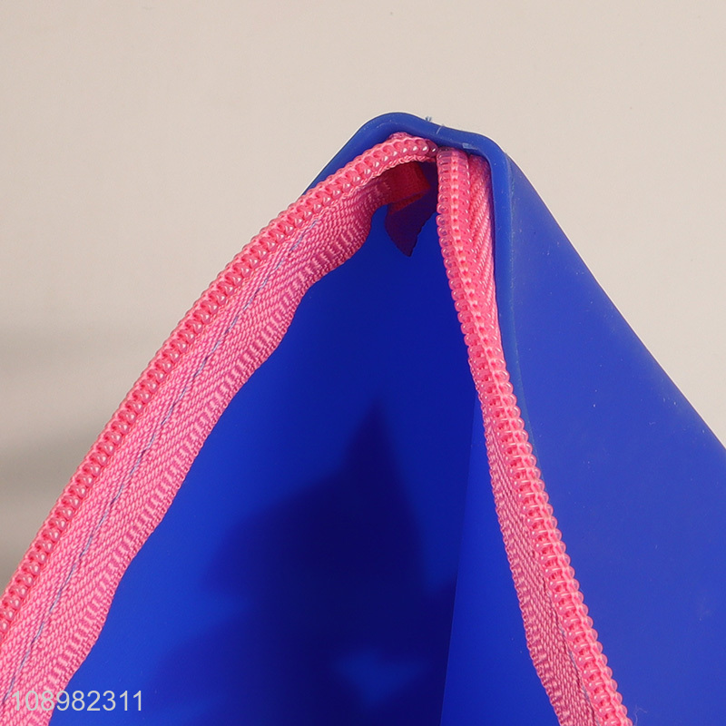 High Quality Silicone Zipper Pencil Pouch Portable Stationery Storage Bag