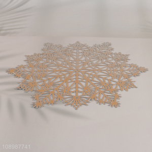 Good Quality Snowflake Placemat Vinyl Metallic Placemat for Christmas Party Decor