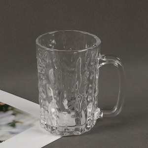 China Imports 400ml Glass Juice Cocktail Cup Beer Mug with Handle