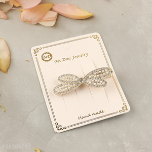 Yiwu market fashionable girls hair accessories alloy diamond-encrusted <em>hairpin</em>