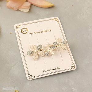 Yiwu market flower shape fashionable hair accessories girls diamond-encrusted <em>hairpin</em>