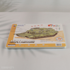 Online Wholesale 28 Pieces 3D M1A1 Abrams Tank Puzzle Kids Educational Toy