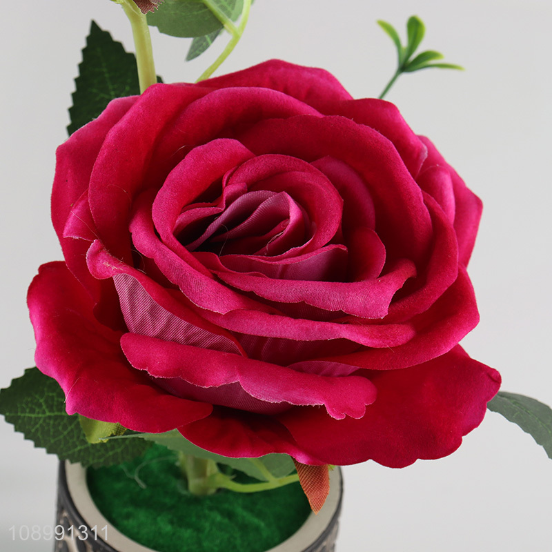 Hot items natural fake rose flower artificial potted plant