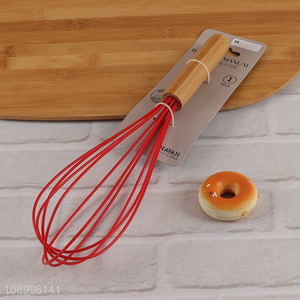 Good Quality Kitchen Cooking Tool Balloon Egg Whisk with Bamboo Handle