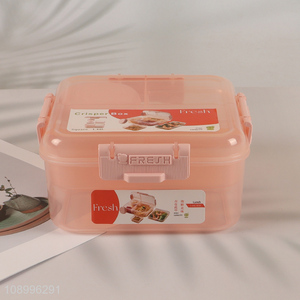 High Quality 1.44L Multi-Function BPA Free Plastic Food Container with Soup Container