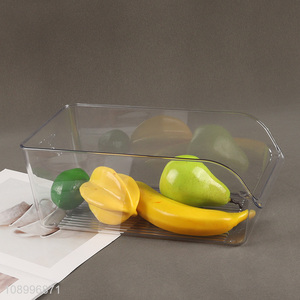 China Wholesale Clear Lidless Plastic Refrigerator Storage Box Fruit Organizer Bin