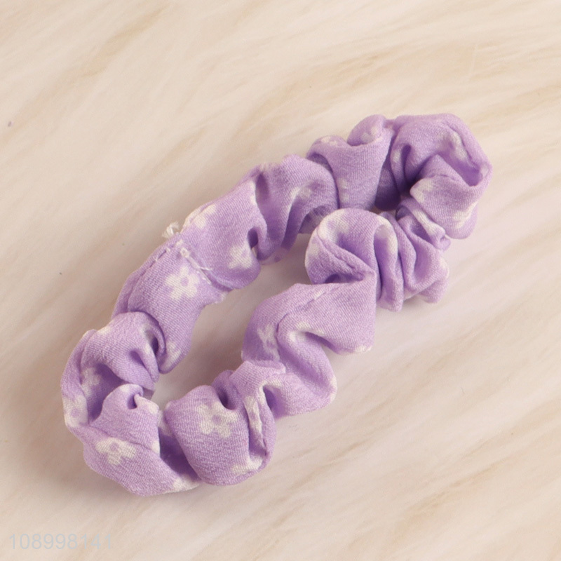 New Arrival 4PCS Soft Floral Print Hair Scrunchies for Thick Hair