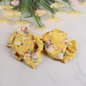 New Product Floral Print Hair Bows Hairpins French Style Hair Accessories