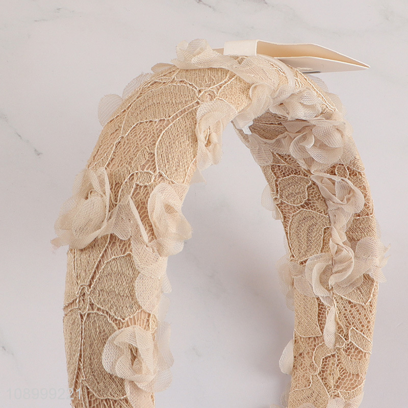 Online Wholesale Lace Hair Hoop Padded Headband Wide Headband