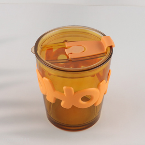 Popular products glass portable water cup coffee cup milk cup with lid