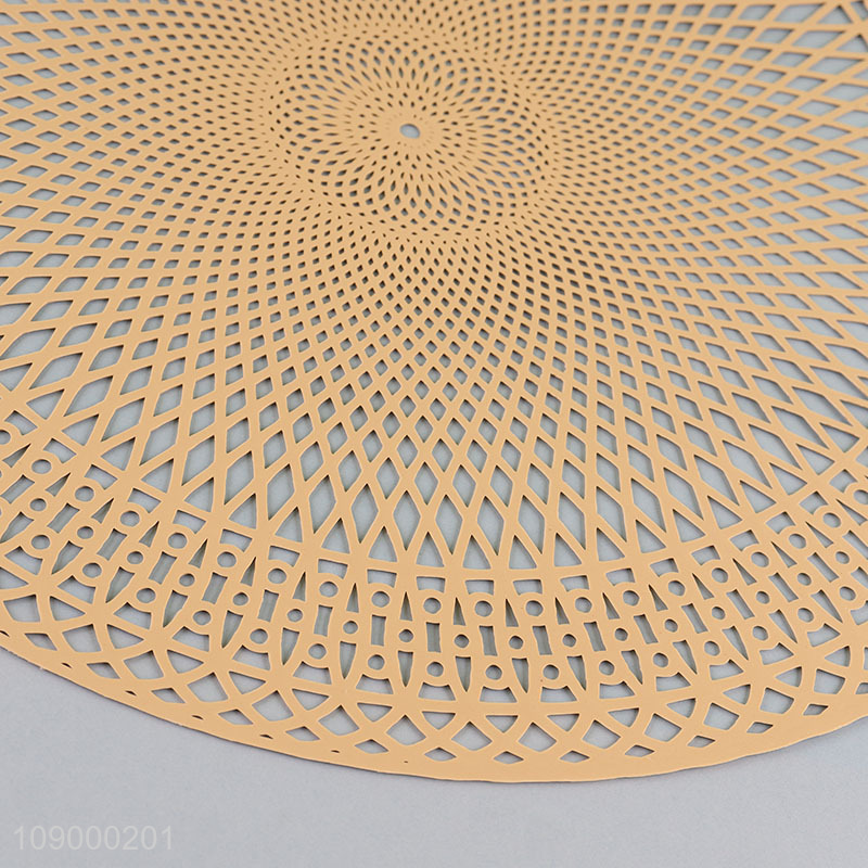 Best quality round anti-slip decorative pvc place mat dinner mat for sale