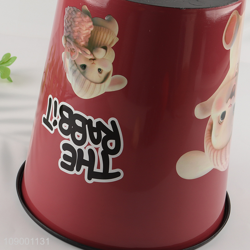 New Arrival Custom Print Plastic Trash Can Indoor Waste Container