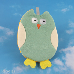 Wholesale Cartoon Owl Exfoliating Bath Glove Scrub Gloves for Kids