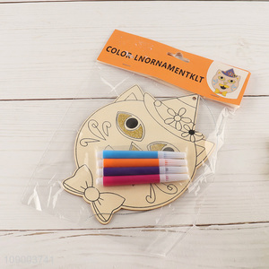 Hot Selling Halloween DIY Coloring <em>Wooden</em> <em>Craft</em> Kit for Holiday Decoration