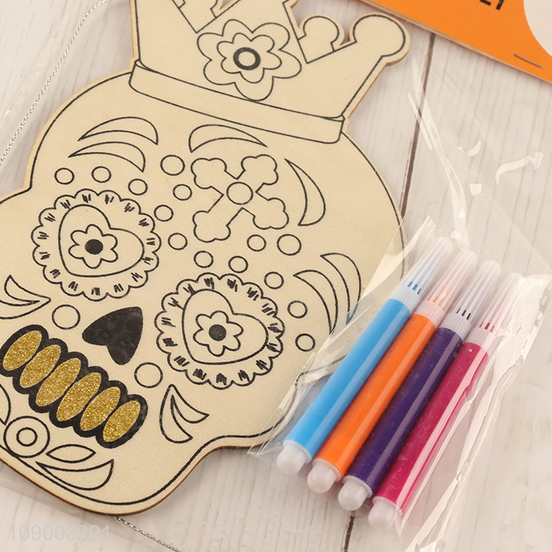 High Quality Halloween DIY Coloring Wooden Craft Kit DIY Halloween Ornaments