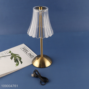 High Quality Crystal Table Lamp 3 Colors Stepless Dimmable Touch USB Rechargeable Night Lamp