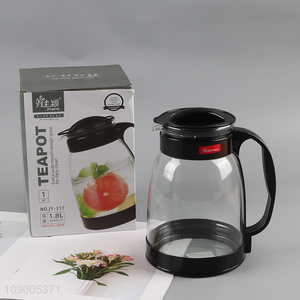 Factory price 1800ml large capacity glass tea pot water pot for sale