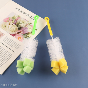 Wholesale Sponge Bottle Durable Soft Sponge Bottle Brush with Long Handle