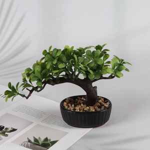 Yiwu market desktop decor natural artificial potted plants for home office