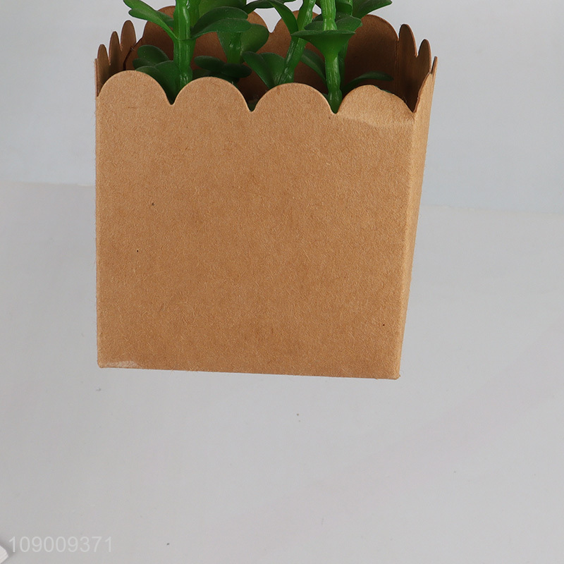 Yiwu market home office decor fake plants artificial potted plants with kraft paper box