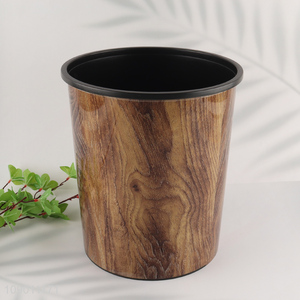 China Imports Wood Grain Trash Can Garbage Container Wastebasket for Bathroom