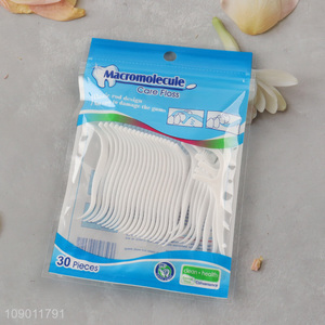 Hot Selling 30 Count Dental Floss Picks for Men Women Teeth Cleaning