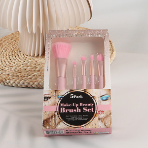 New arrival 5pcs foundation blush eyeshadow makeup brush set for sale