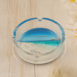 New Arrival Round Glass Ashtray Portable Heavy Duty Cigarette Ashtray