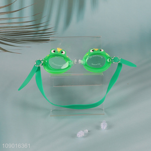 Best selling cartoon frog silicone waterproof children swimming glasses swimming goggles