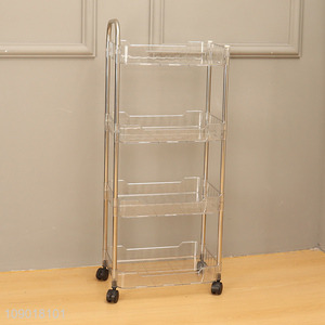 Wholesale 4 Tier Rolling Cart Multifunctional Storage Trolley with Wheels