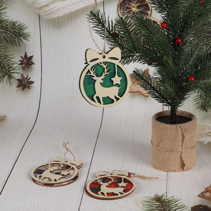 Good selling Christmas decoration xmas tree wooden hanging ornaments wholesale