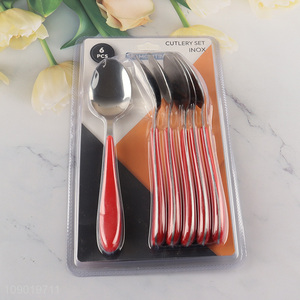 High Quality 6PCS Stainless Steel Dinner Spoons Set Table Spoons Set