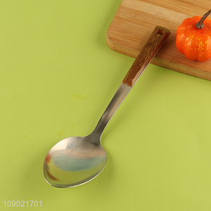 Factory Price Imitation Wood Grain Handle Stainless Steel Basting Spoon