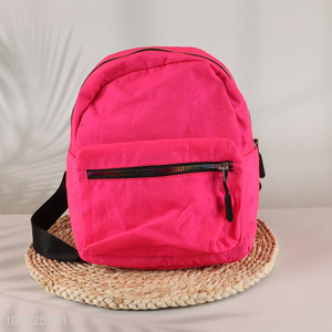 China wholesale rose red lightweight outdoor casual sports backpack for women