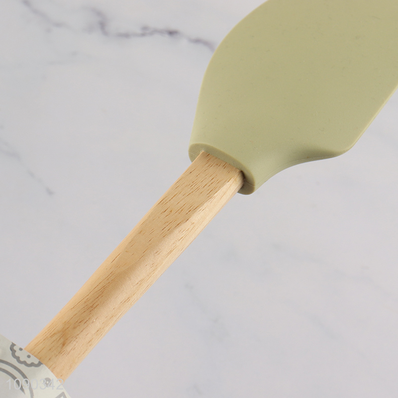 Hot items non-stick silicone butter cheese spatula with wooden handle