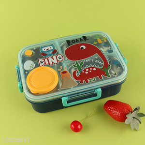 Hot selling cartoon dinosaur kids school portable stainless steel lunch box