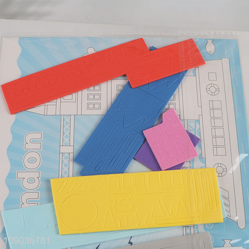 Online Wholesale 3D EVA Foam Sticker Puzzle Game Cartoon London Learning Toy