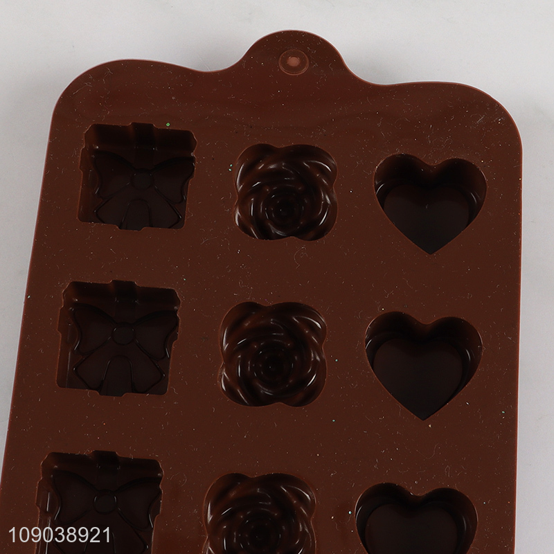 China Wholesale 15-Cavity Food Grade Reusable Silicone Chocolate Candy Molds