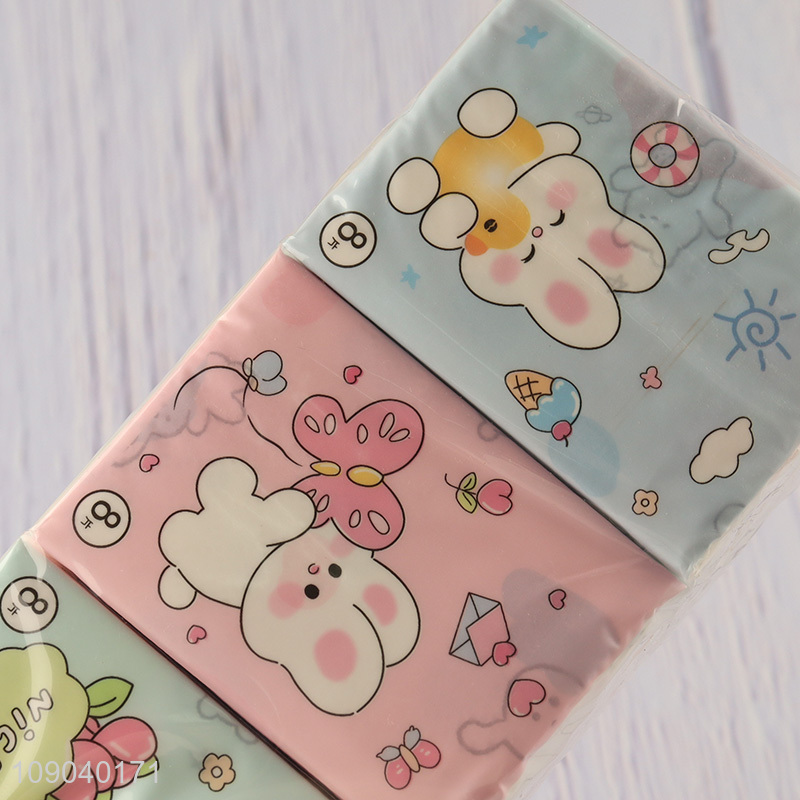 Top products cartoon printed portable handkerchief tissue mini pocket tissue