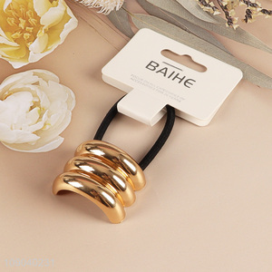 Online Wholesale Gold Hair Ties Stretchy Metal Hair Ties for Thick Hair