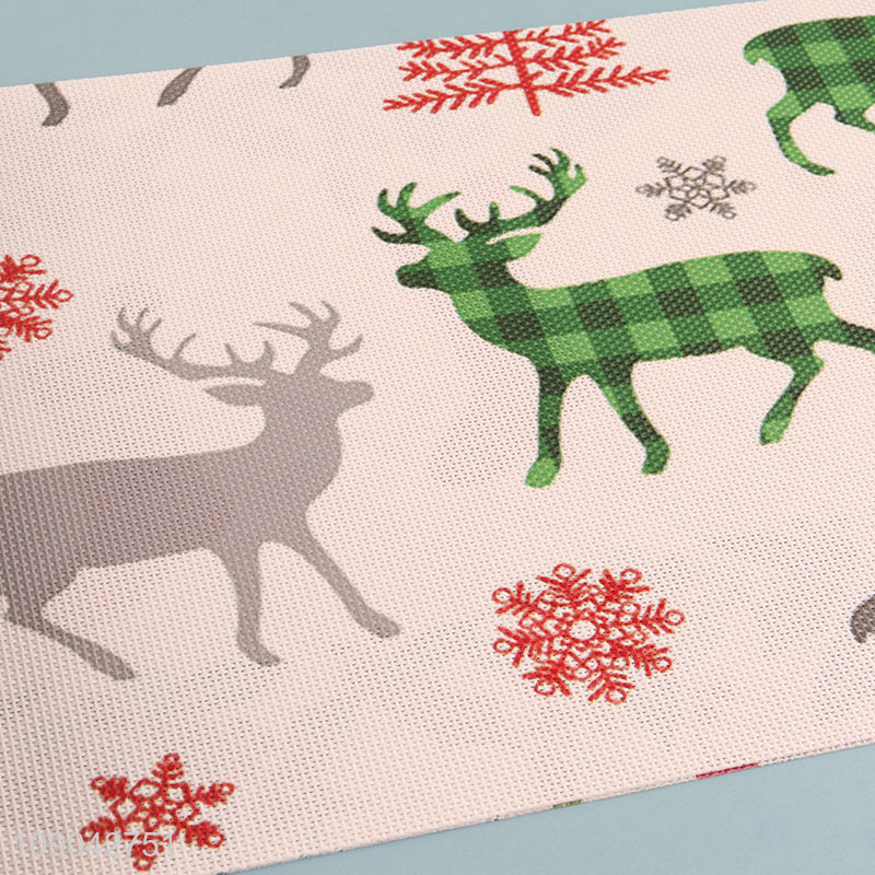 Latest design Santa Claus pattern rectangle pvc place mat dinner mat for tabletop decoration